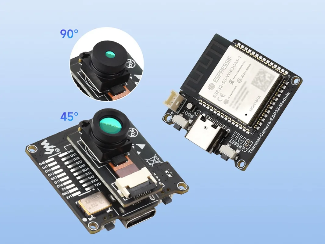 Doit Esp32 - ESP32-S3赤外線サーマルイメージングカメラモジュール、Type-Cポート、80×62ピクセル、45のオプション ° / 90 ° 視野角