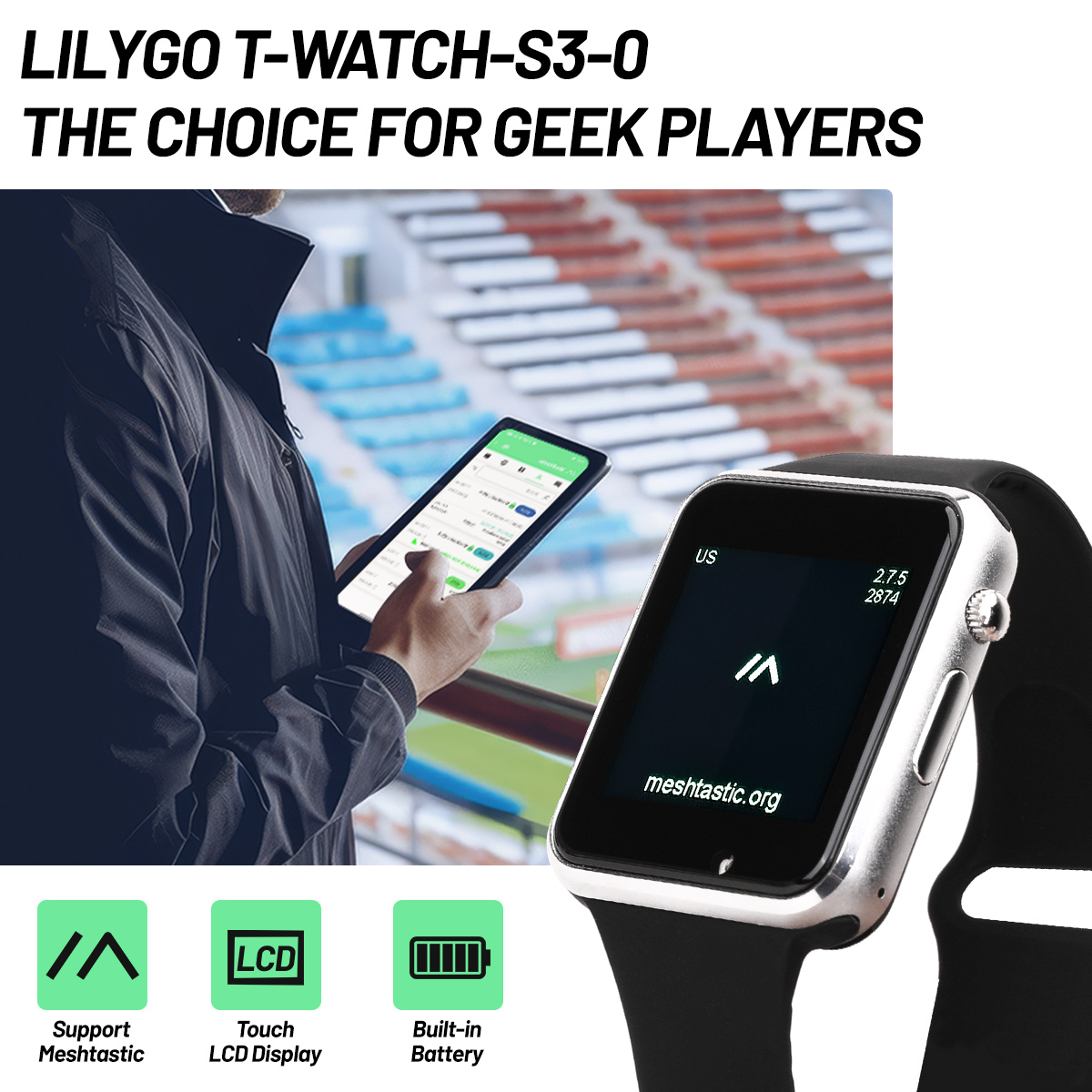 Ttgo T Watch - T-Watch-S3 ESP32-S3 開発ボード LILYGO LoRa Meshtastic
