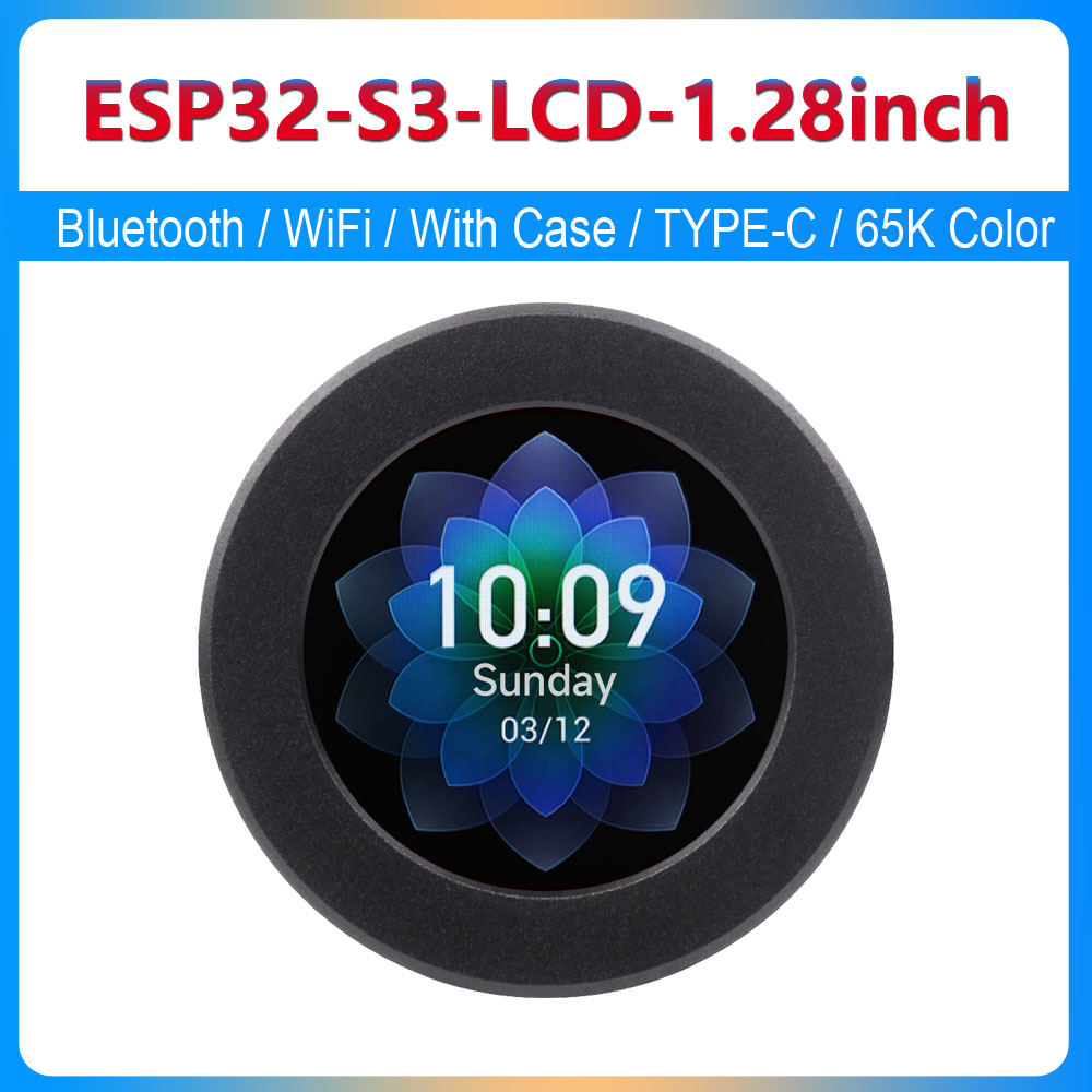 Lolin S3 - Waveshare ESP32-S3 1.28インチ円形LCD開発ボード 240x240 IPS GC9A01A
