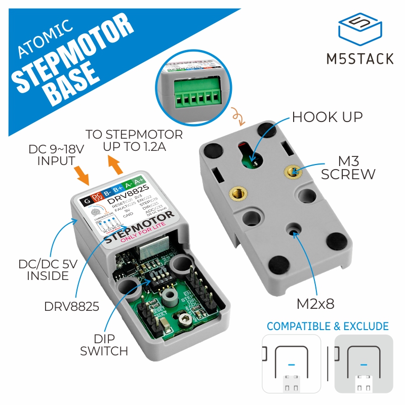 M5Stack - M5Stack 公式 ATOMIC ステップモーター ベース (DRV8825)