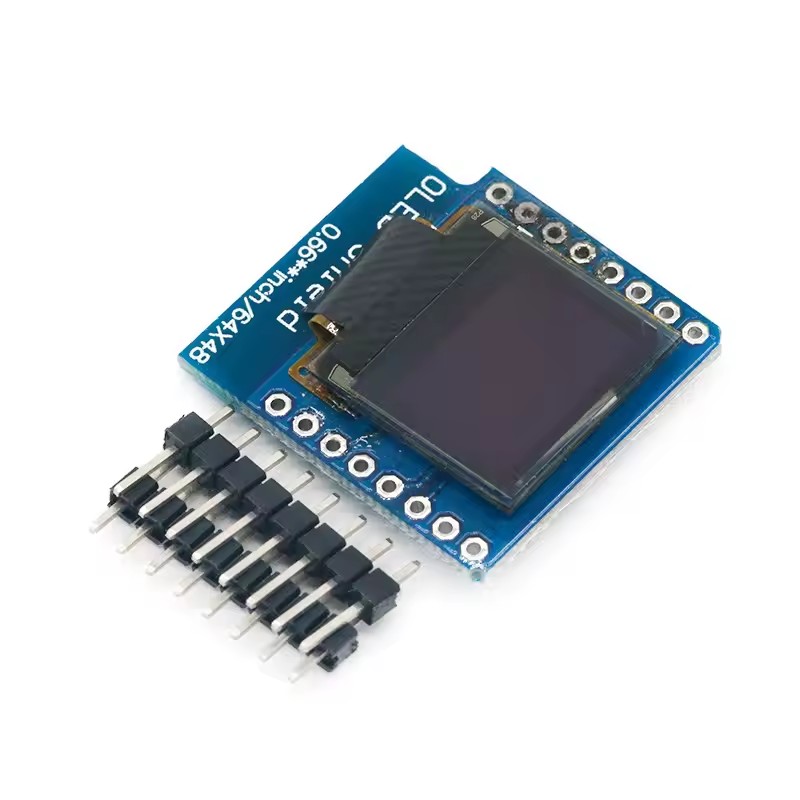 Wemos D1 Mini - 小型0.66インチ 64x48 SSD1306 I2C OLEDスクリーン 白色光デジタルディスプレイボード