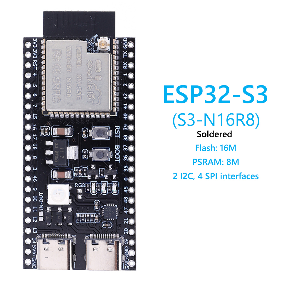 ESP32 S3 N16R8 N8R2 デュアル Type- - Doit Esp32 のレビューと価格